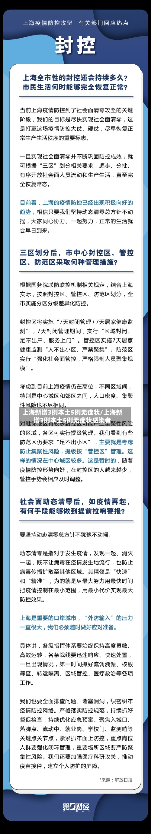 上海新增3例本土5例无症状/上海新增3例本土5例无症状感染者