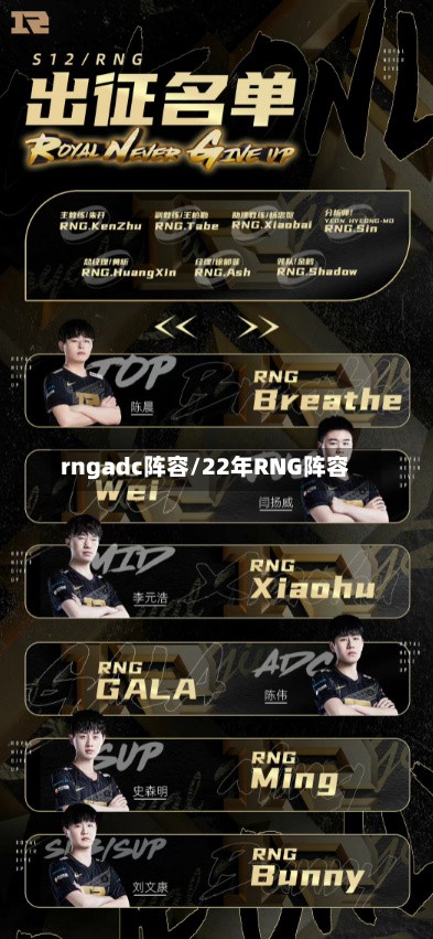rngadc阵容/22年RNG阵容-第2张图片