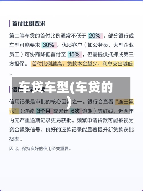 车贷车型(车贷的)-第2张图片