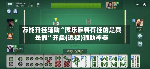 万能开挂辅助“微乐麻将有挂的是真是假	”开挂(透视)辅助神器-第2张图片