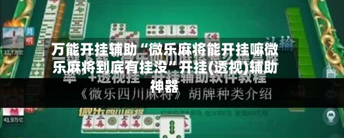 万能开挂辅助“微乐麻将能开挂嘛微乐麻将到底有挂没”开挂(透视)辅助神器-第2张图片