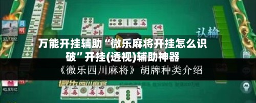 万能开挂辅助“微乐麻将开挂怎么识破”开挂(透视)辅助神器-第2张图片